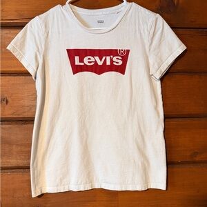 Levi's White T-Shirt with Red Logo